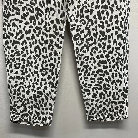 J. Crew Ruffle Waist Linen Blend Leopard Pants 6 - Picture 4 of 16